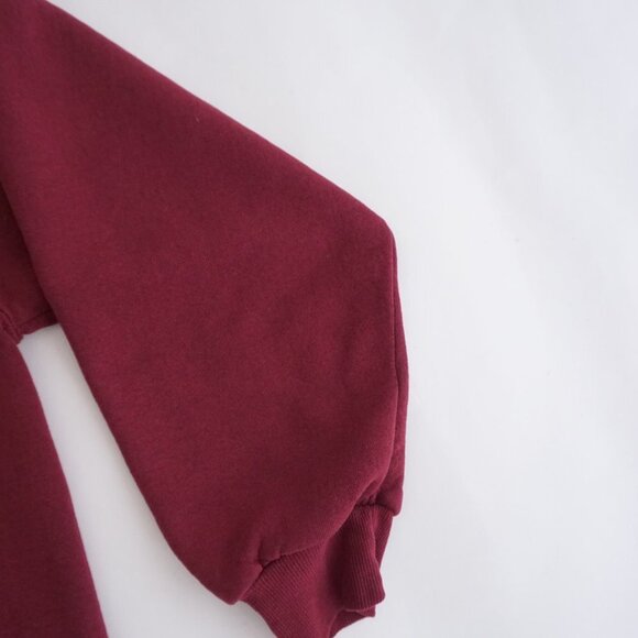 Vintage '90S Russell Athletic Maroon Blank Cotton Crewneck Sweater 2XL - Picture 4 of 8